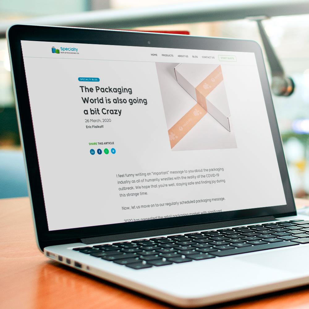 Specialty Box & Packaging Co. - Online quoting system